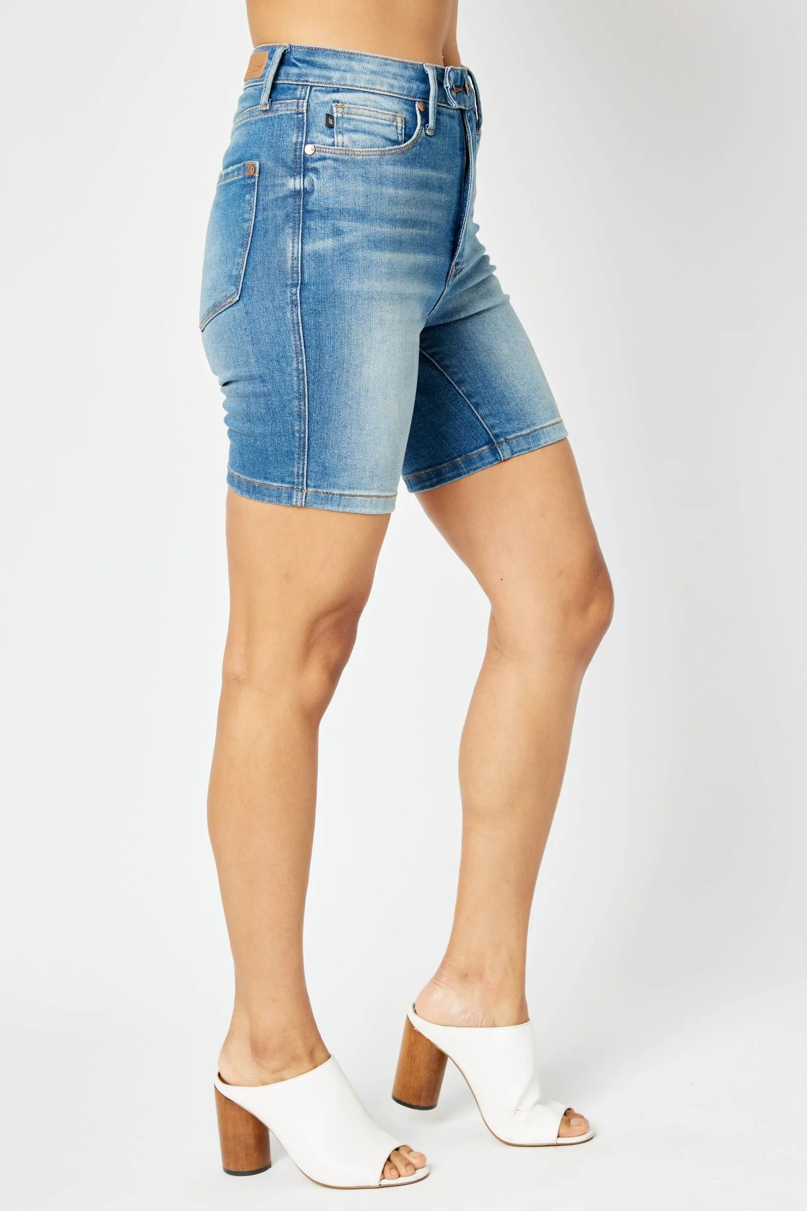 Sammi Bermuda Length Tummy Control Shorts by Judy Blue