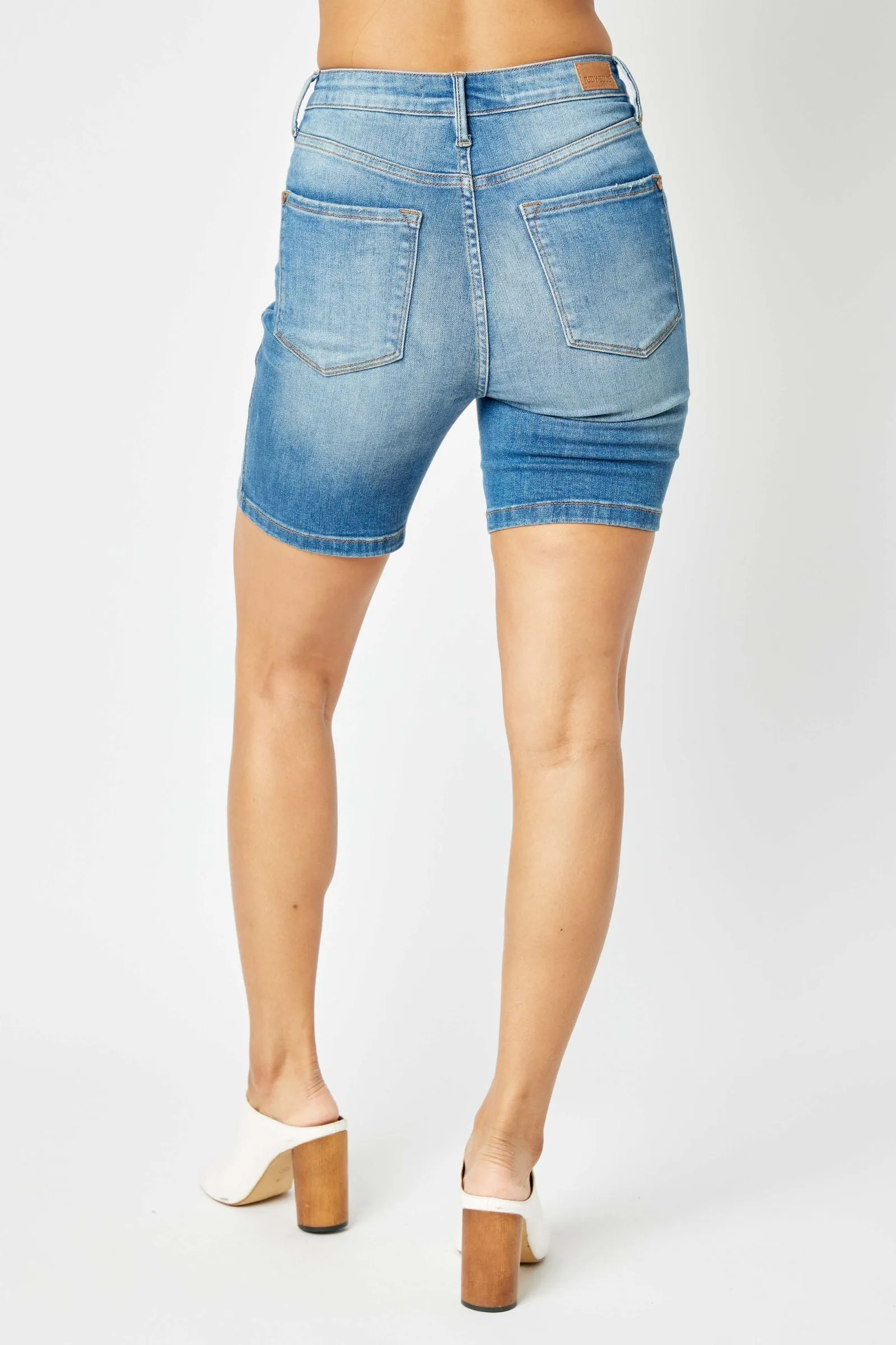 Sammi Bermuda Length Tummy Control Shorts by Judy Blue