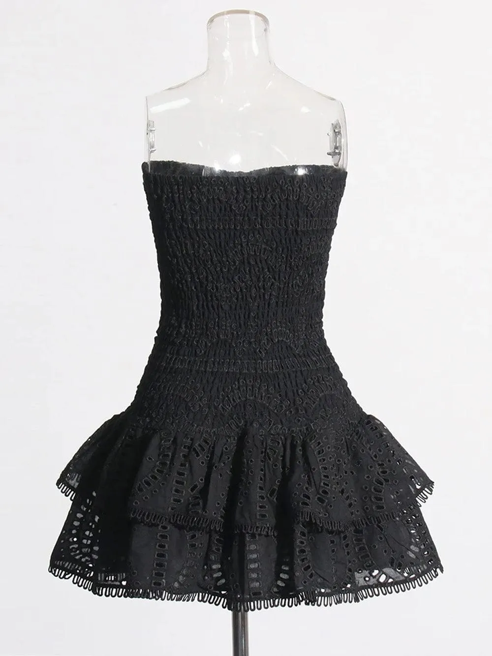 Sophia Sleeveless Spliced Ruffles Mini Dress