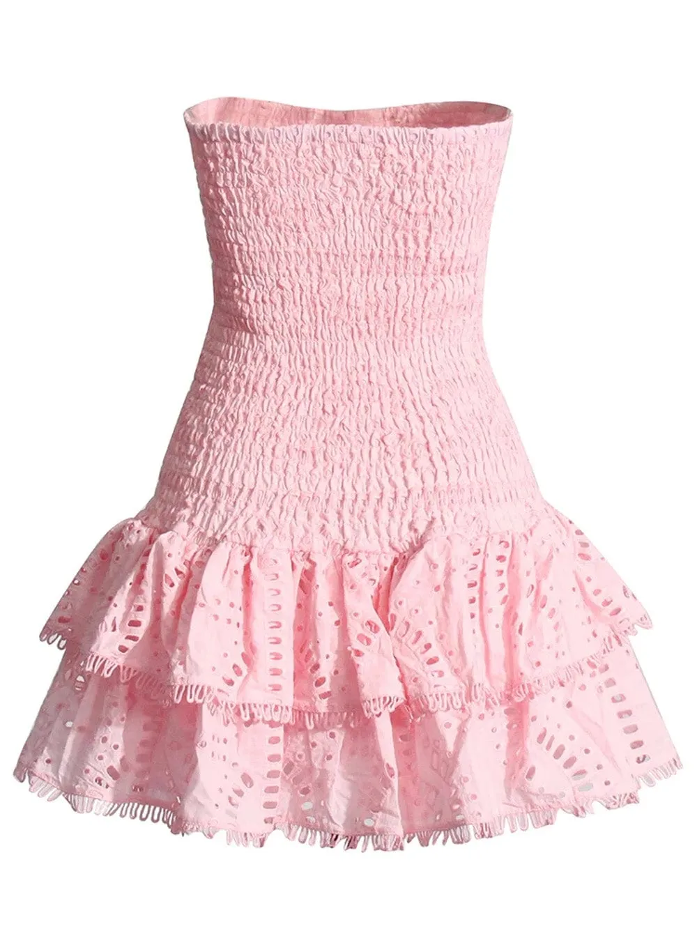 Sophia Sleeveless Spliced Ruffles Mini Dress