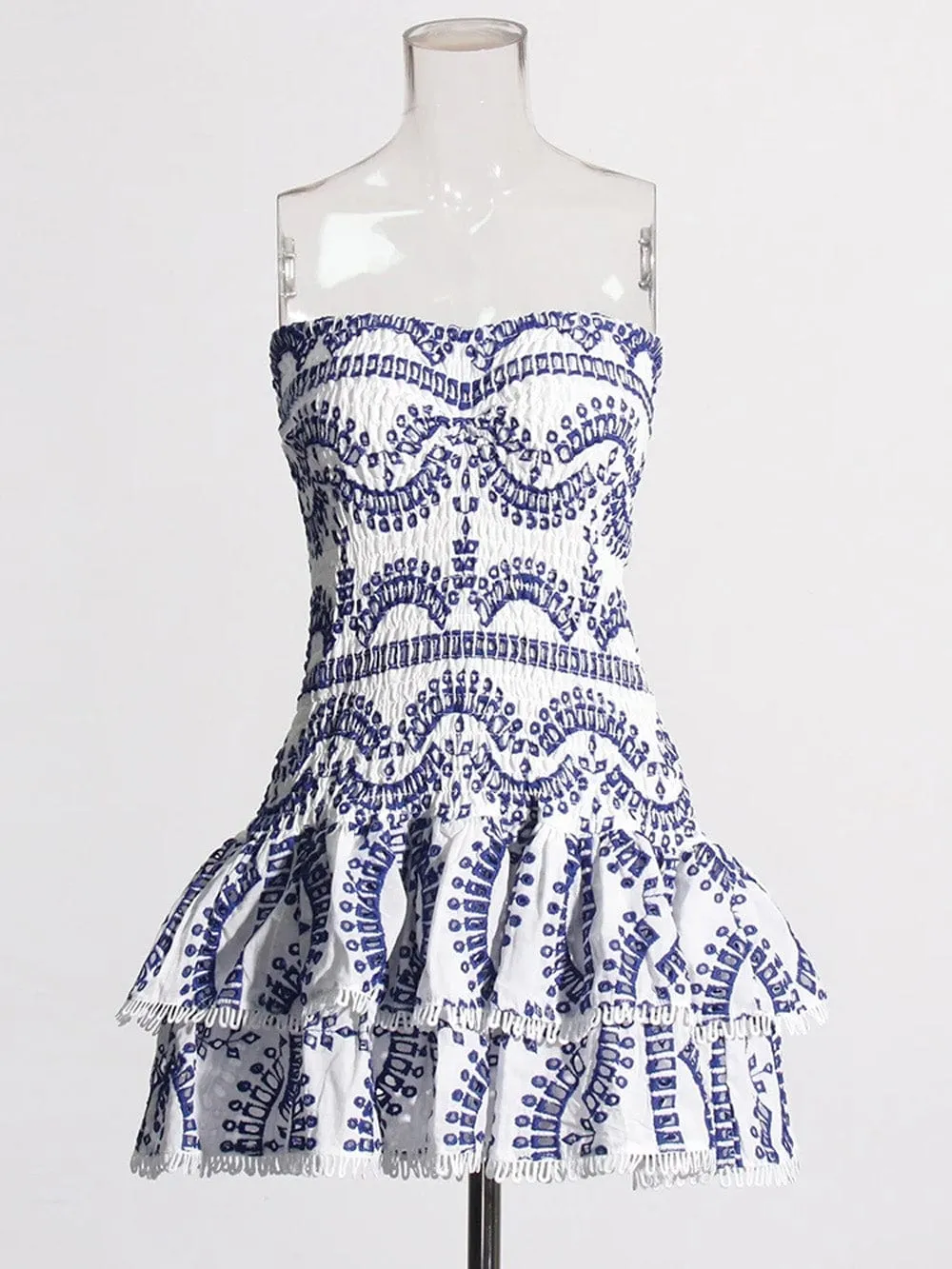 Sophia Sleeveless Spliced Ruffles Mini Dress