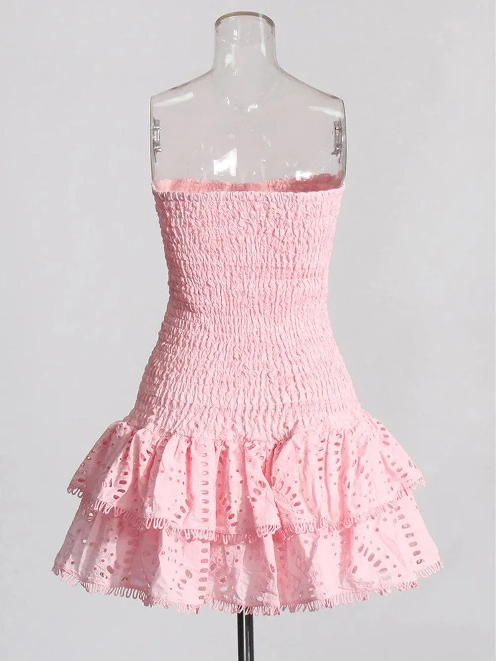 Sophia Sleeveless Spliced Ruffles Mini Dress