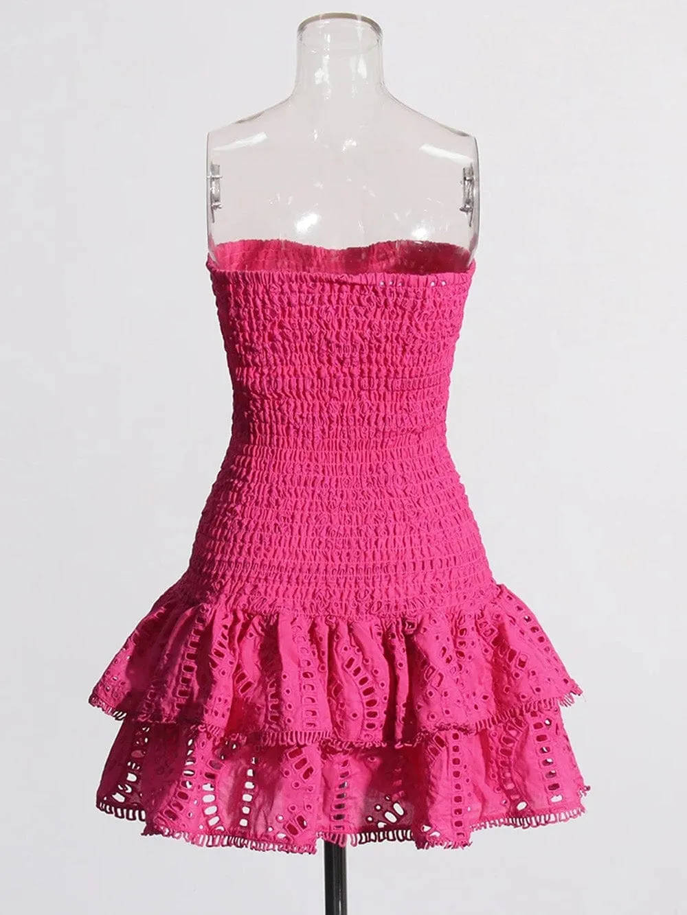 Sophia Sleeveless Spliced Ruffles Mini Dress