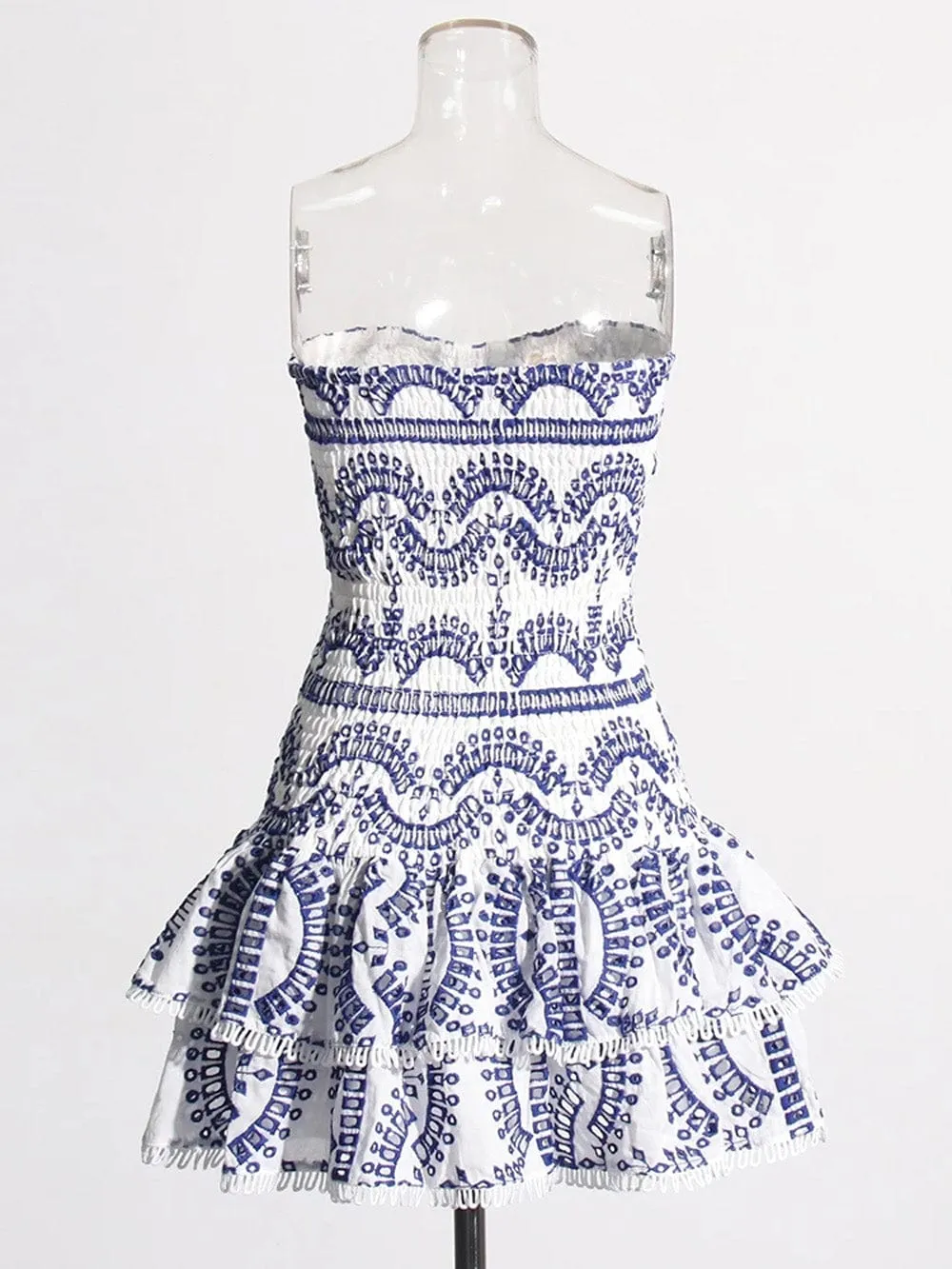Sophia Sleeveless Spliced Ruffles Mini Dress