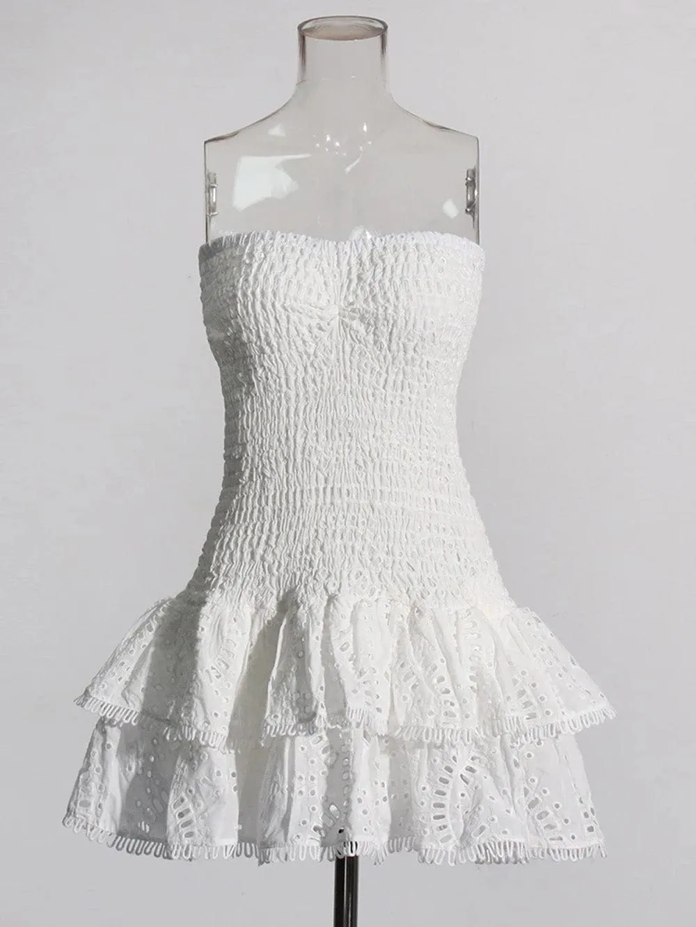 Sophia Sleeveless Spliced Ruffles Mini Dress