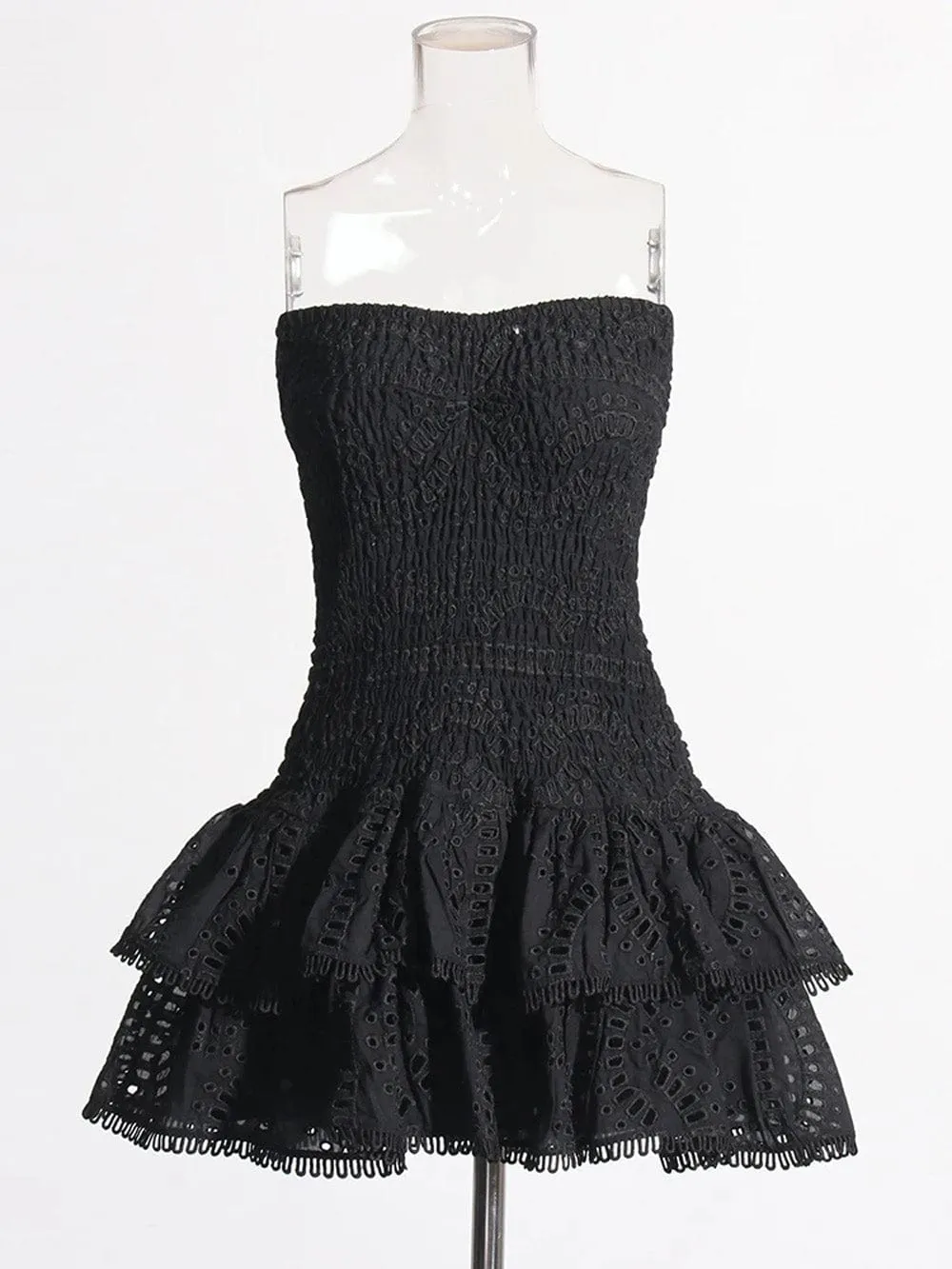 Sophia Sleeveless Spliced Ruffles Mini Dress