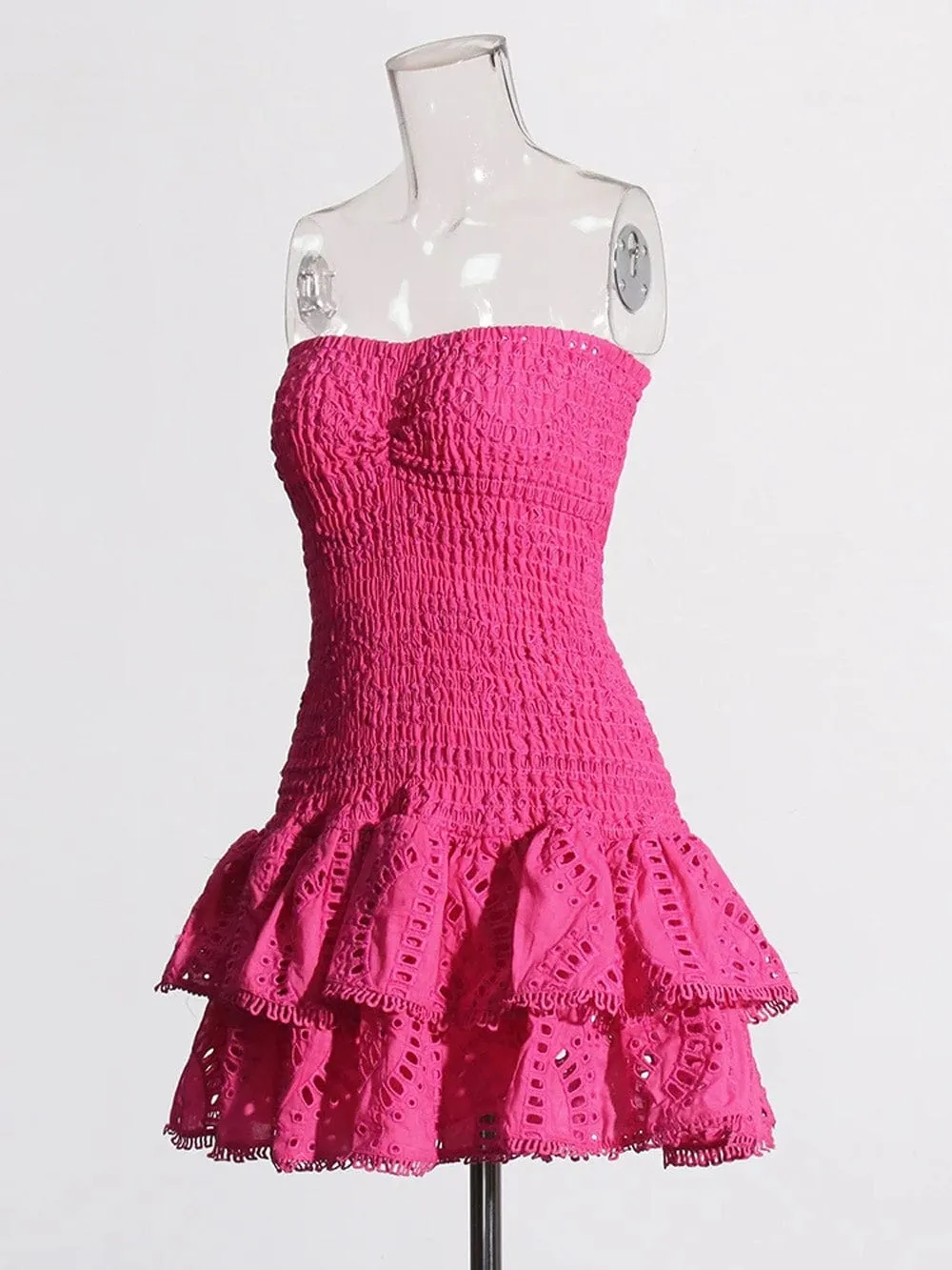 Sophia Sleeveless Spliced Ruffles Mini Dress