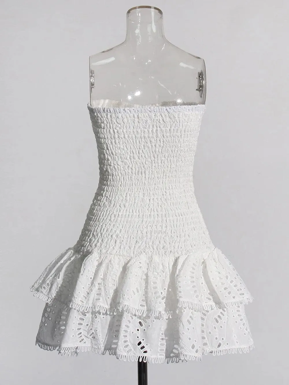 Sophia Sleeveless Spliced Ruffles Mini Dress