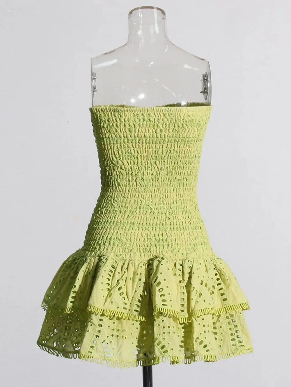 Sophia Sleeveless Spliced Ruffles Mini Dress