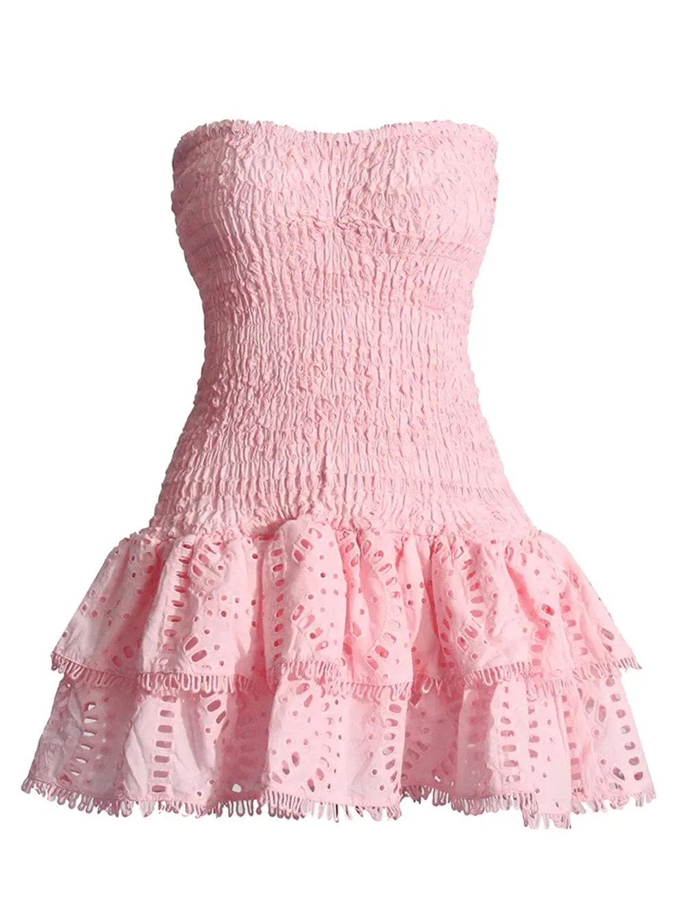 Sophia Sleeveless Spliced Ruffles Mini Dress