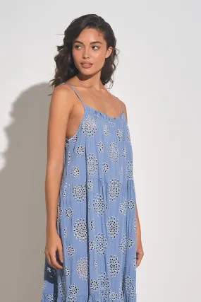 STRAPPY SUN EYELET MID LENGTH DRESS