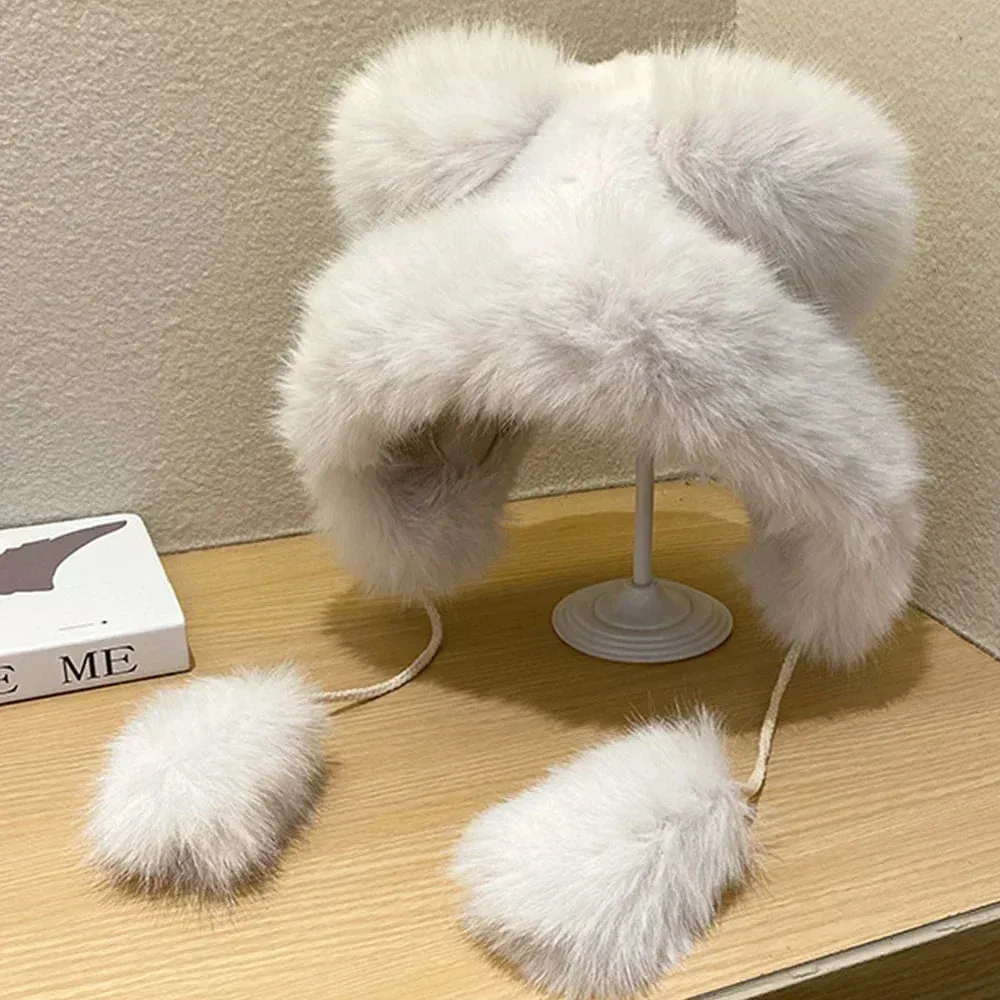 TEEK - Faux Fox Plush Bear Ear Hat