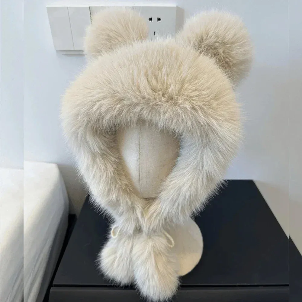 TEEK - Faux Fox Plush Bear Ear Hat