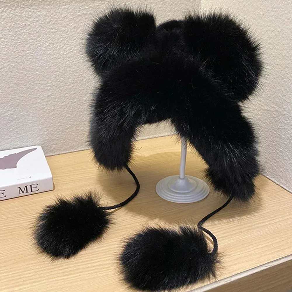 TEEK - Faux Fox Plush Bear Ear Hat