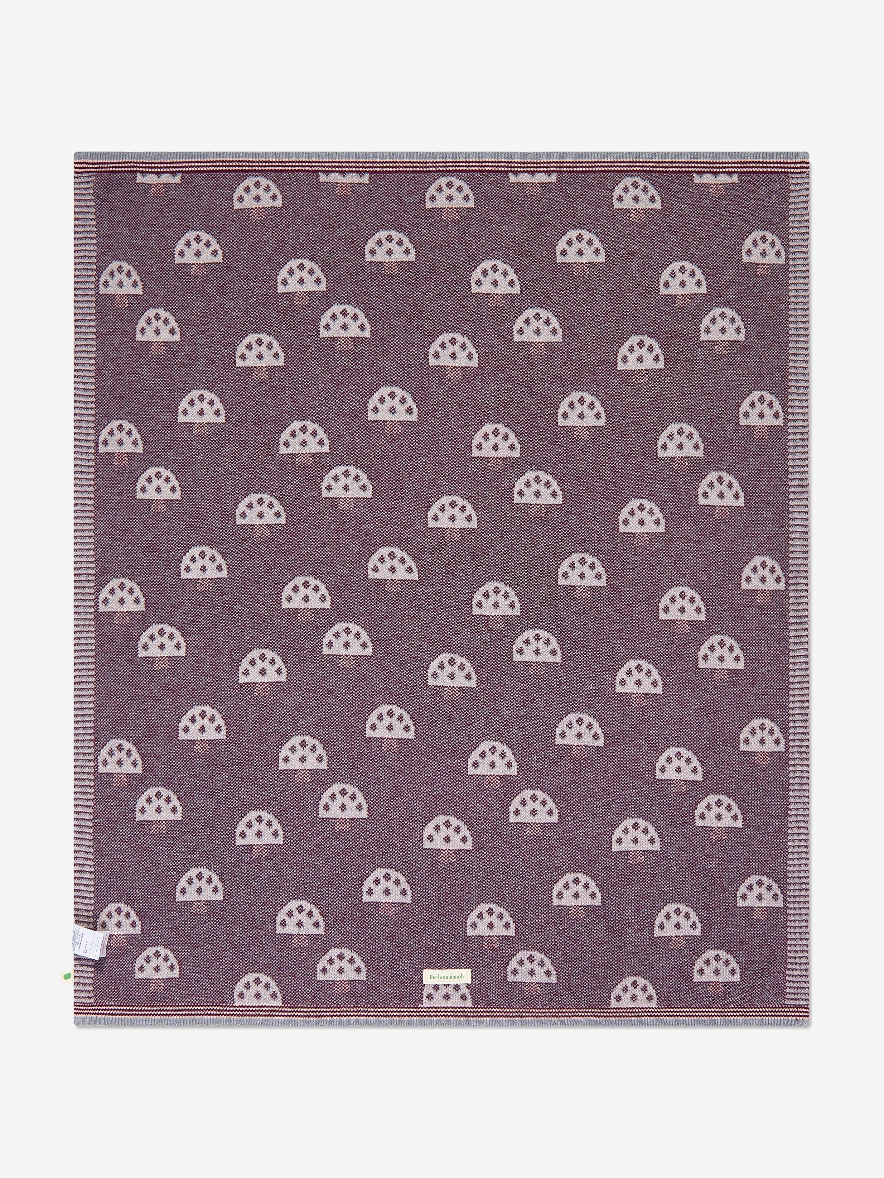 The Bonnie Mob Baby Girls Scout Mushroom Knit Shawl in Pink