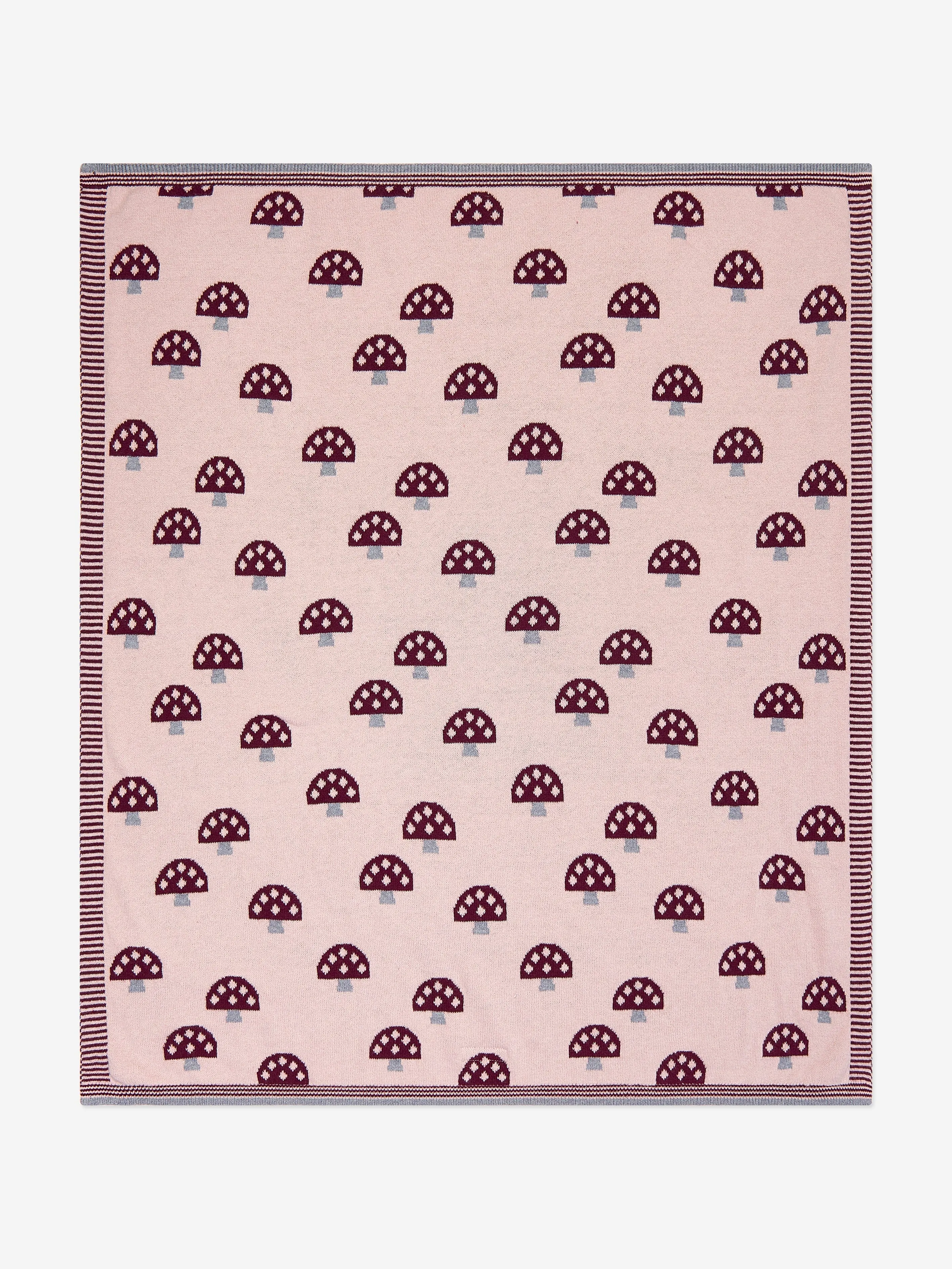 The Bonnie Mob Baby Girls Scout Mushroom Knit Shawl in Pink