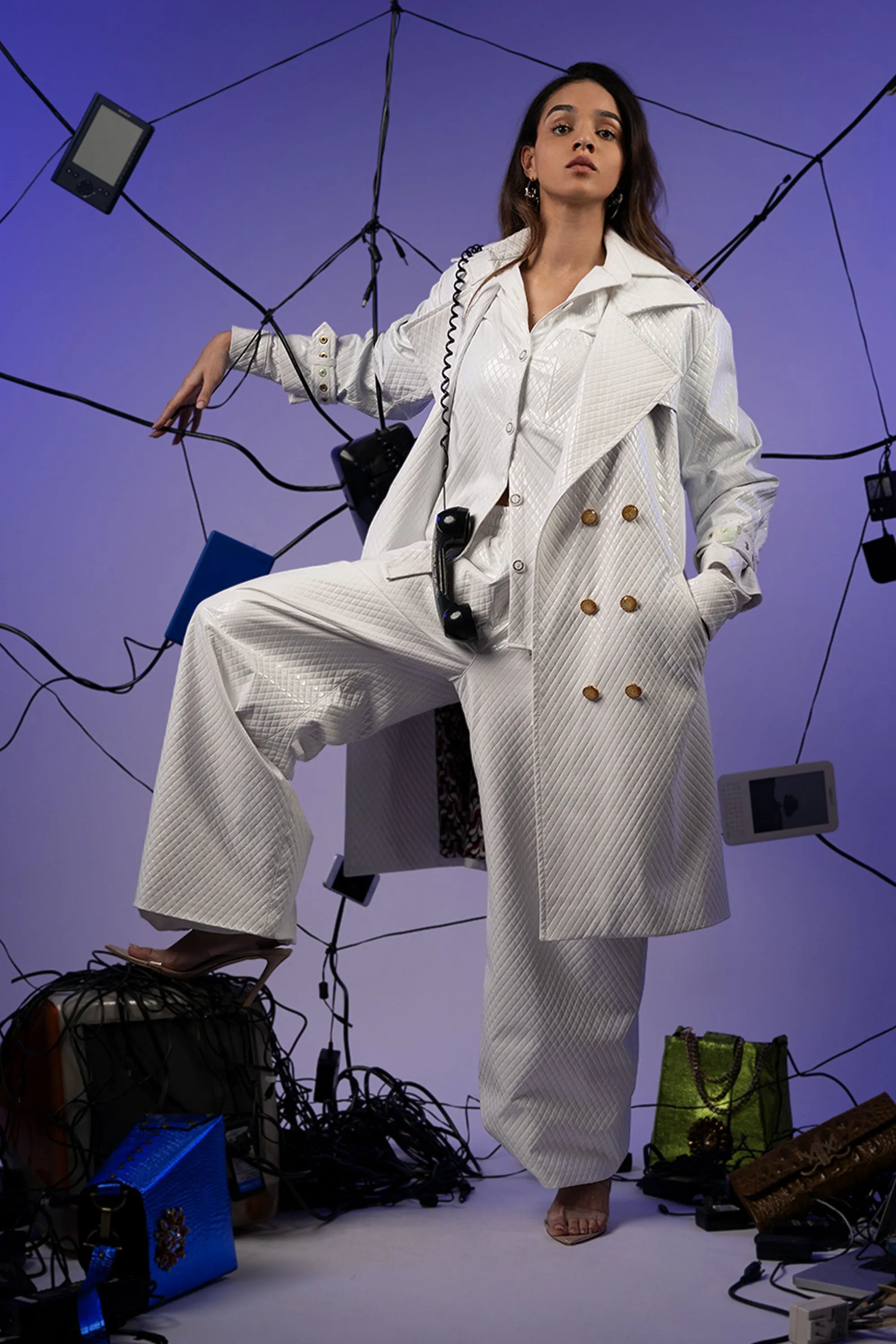Trinity White Trench Coat