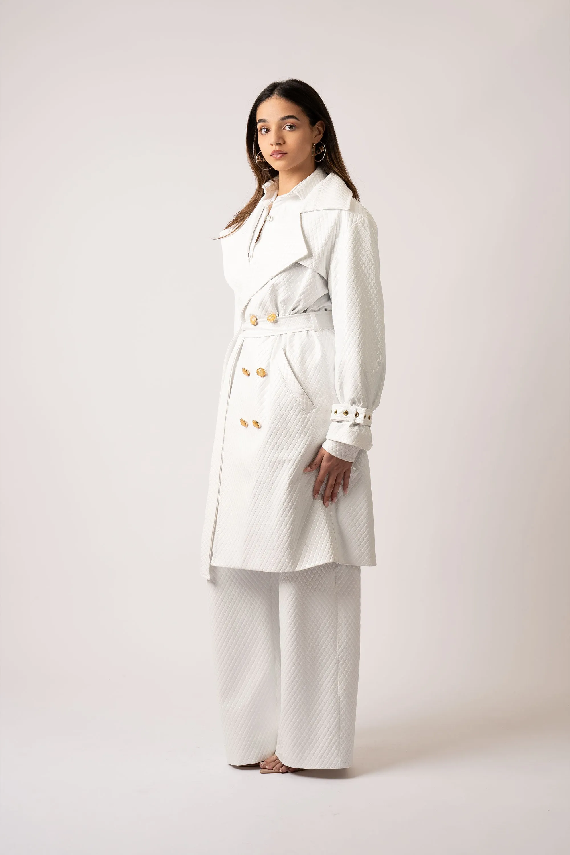 Trinity White Trench Coat