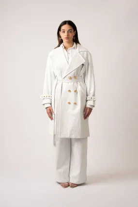 Trinity White Trench Coat